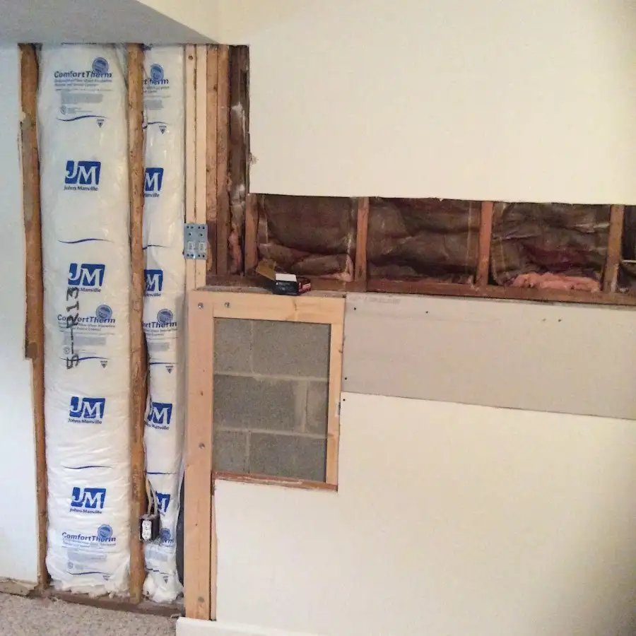 Wall insulation replacement during Contents Cleaning & Restoration in Laconia